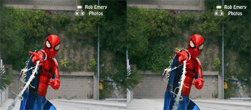 Spiderman slinging a web